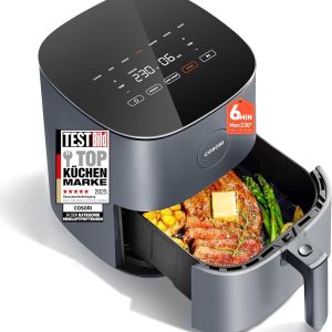 COSORI Airfryer. 7-in-1 Heissluftfritteuse. Max 230℃ & 55dB leise Heißluftfritteuse. 100+ Rezpete. Hähnchen. Steak. Speck. Tiefkühlkost. 55% energiesparend. spülmaschinenfest